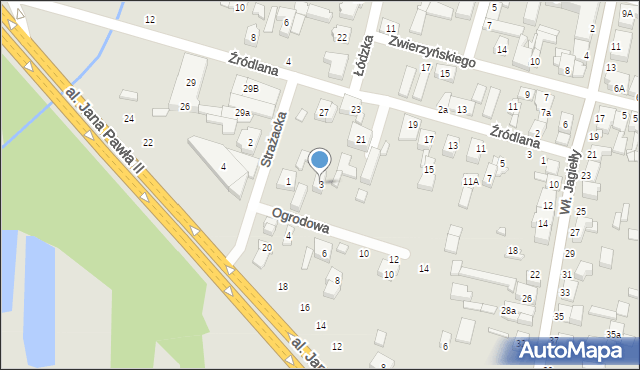 Tuszyn, Ogrodowa, 3, mapa Tuszyn