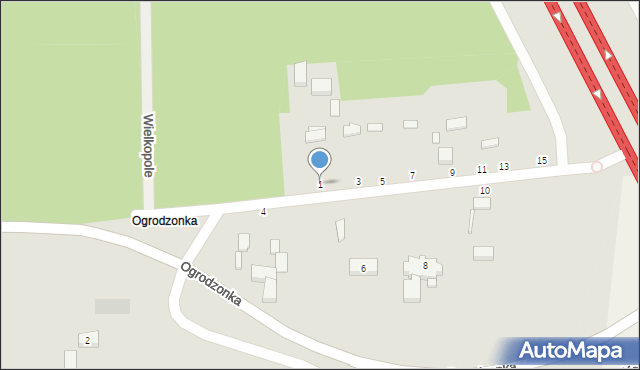 Tuszyn, Ogrodzonka, 1, mapa Tuszyn