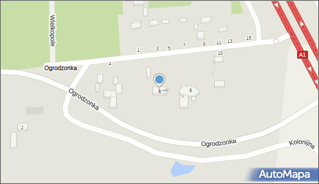 Tuszyn, Ogrodzonka, 6, mapa Tuszyn