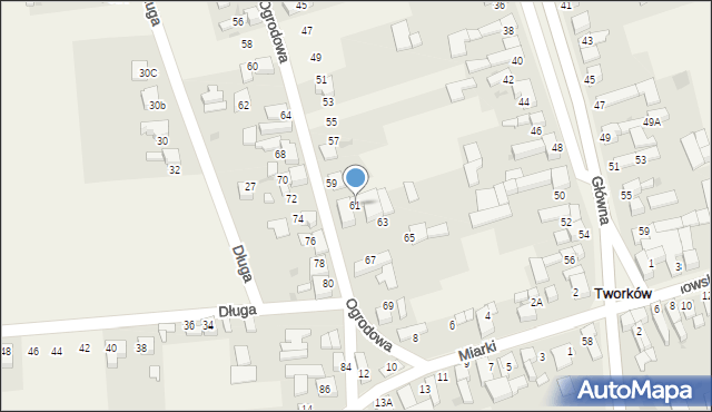 Tworków, Ogrodowa, 61, mapa Tworków