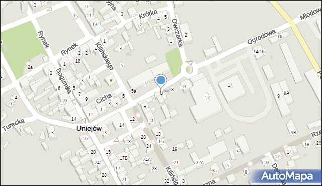 Uniejów, Ogrodowa, 6, mapa Uniejów