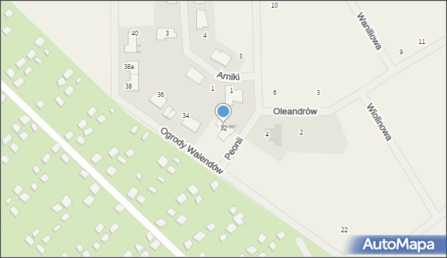 Walendów, Ogrody Walendów, 32, mapa Walendów