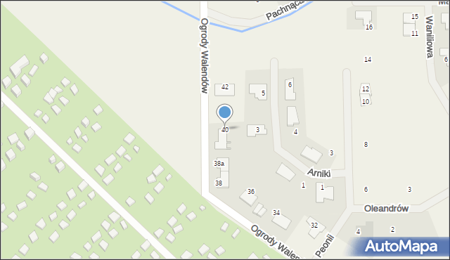 Walendów, Ogrody Walendów, 40, mapa Walendów