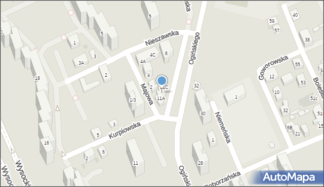 Warszawa, Ogińskiego Michała Kleofasa, 11B, mapa Warszawy