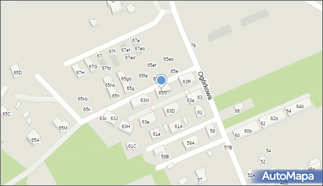 Warszawa, Ogórkowa, 63N, mapa Warszawy