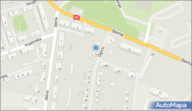 Węgorzewo, Ogrodowa, 2, mapa Węgorzewo