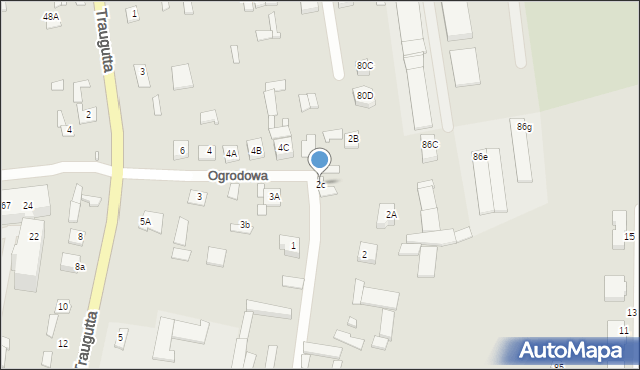 Węgrów, Ogrodowa, 2c, mapa Węgrów