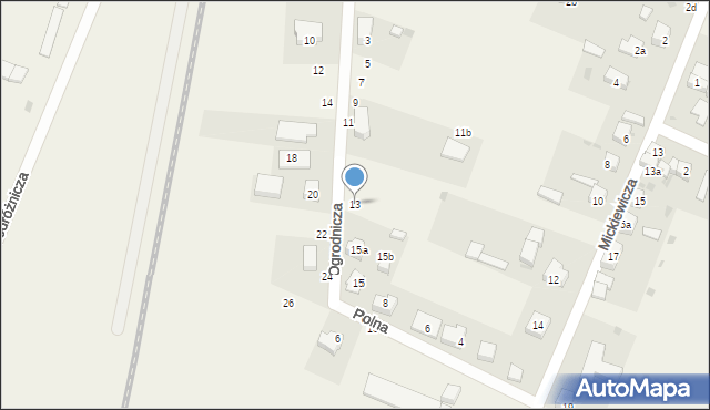 Węgry, Ogrodnicza, 13, mapa Węgry