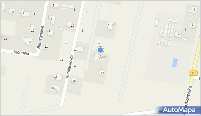 Wiślinka, Ogrodowa, 13, mapa Wiślinka