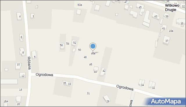 Witkowo Drugie, Ogrodowa, 46a, mapa Witkowo Drugie