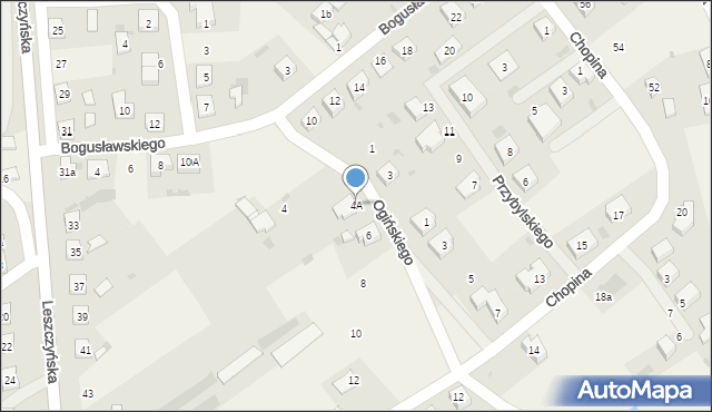 Włoszakowice, Ogińskiego Michała Kleofasa, 4A, mapa Włoszakowice