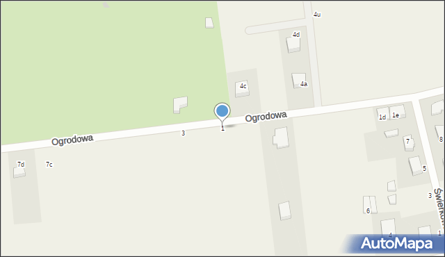 Wodnica, Ogrodowa, 1, mapa Wodnica