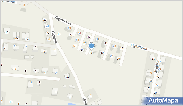 Wojnowice, Ogrodowa, 43, mapa Wojnowice
