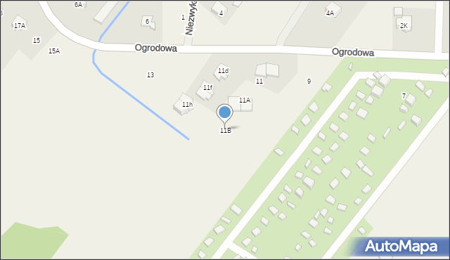 Wola Mrokowska, Ogrodowa, 11B, mapa Wola Mrokowska