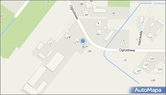 Wola Mrokowska, Ogrodowa, 15, mapa Wola Mrokowska