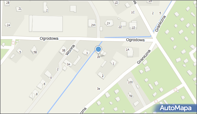 Wola Mrokowska, Ogrodowa, 1b, mapa Wola Mrokowska