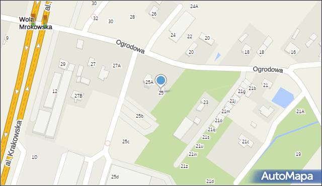 Wola Mrokowska, Ogrodowa, 25, mapa Wola Mrokowska