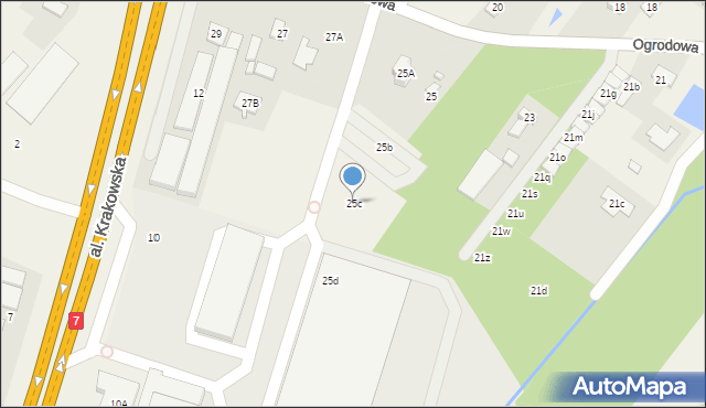 Wola Mrokowska, Ogrodowa, 25c, mapa Wola Mrokowska