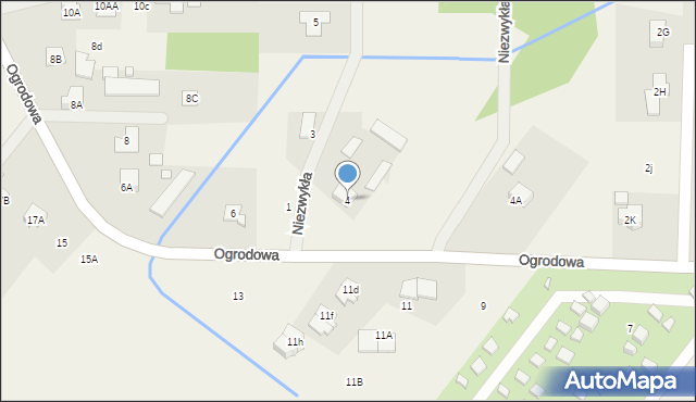 Wola Mrokowska, Ogrodowa, 4, mapa Wola Mrokowska