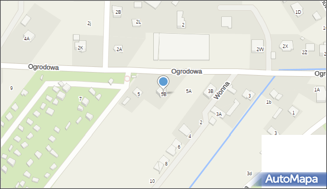 Wola Mrokowska, Ogrodowa, 5B, mapa Wola Mrokowska