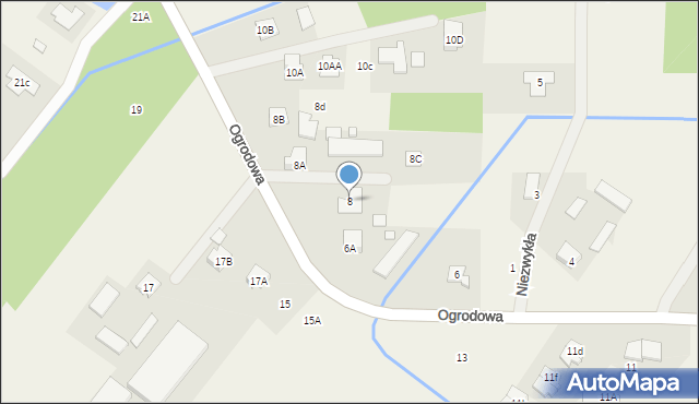 Wola Mrokowska, Ogrodowa, 8, mapa Wola Mrokowska