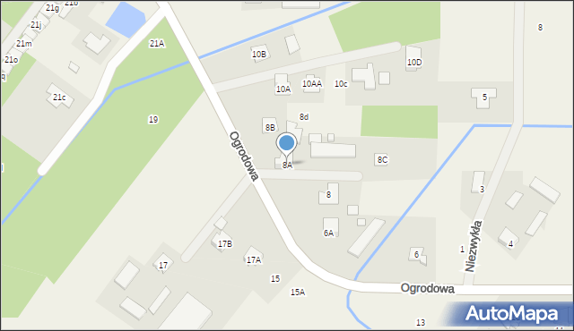 Wola Mrokowska, Ogrodowa, 8A, mapa Wola Mrokowska