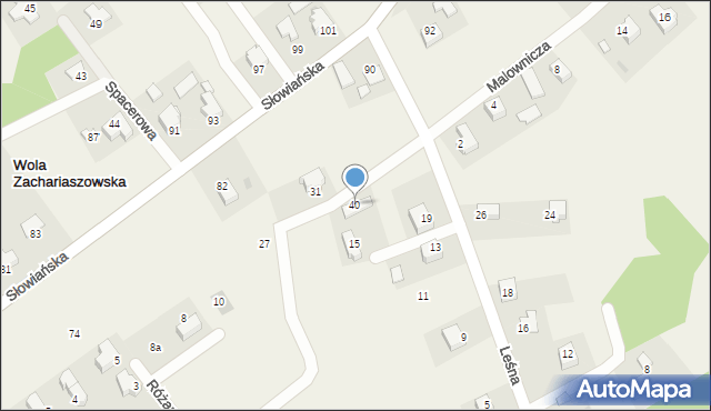 Wola Zachariaszowska, Ogrodowa, 40, mapa Wola Zachariaszowska