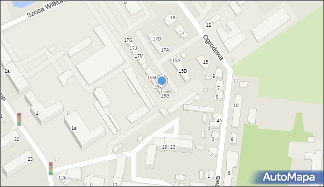 Września, Ogrodowa, 15H, mapa Wrześni