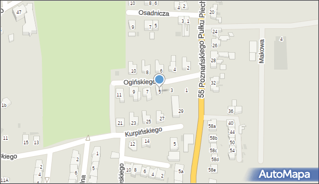 Wschowa, Ogińskiego Michała Kleofasa, 5, mapa Wschowa