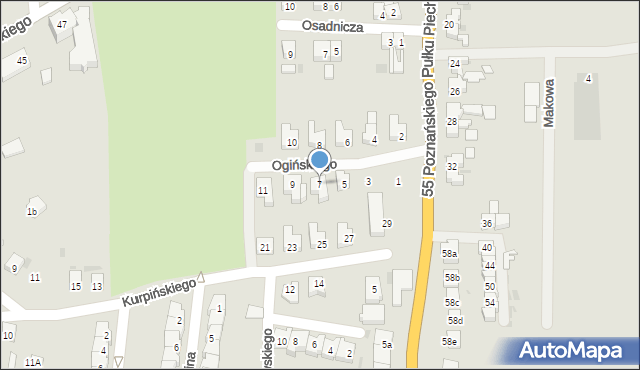 Wschowa, Ogińskiego Michała Kleofasa, 7, mapa Wschowa