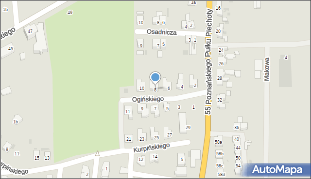 Wschowa, Ogińskiego Michała Kleofasa, 8, mapa Wschowa