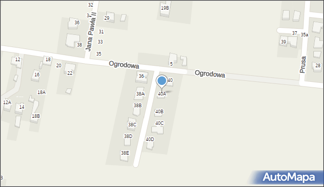 Wymysłów, Ogrodowa, 40A, mapa Wymysłów