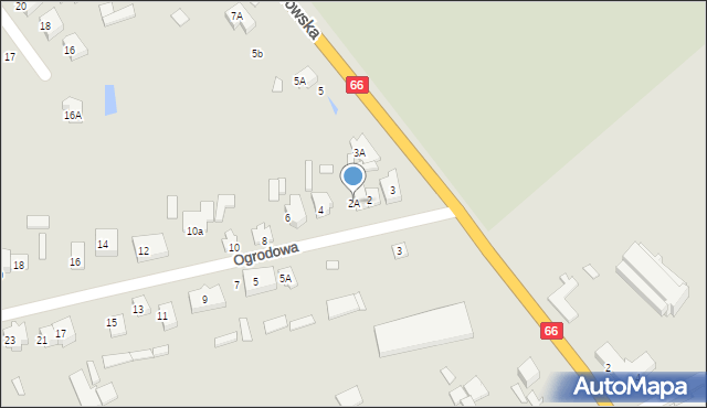 Wysokie Mazowieckie, Ogrodowa, 2A, mapa Wysokie Mazowieckie