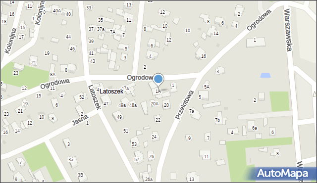 Wyszków, Ogrodowa, 1A, mapa Wyszków