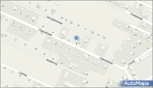 Zagrody, Ogrodowa, 8, mapa Zagrody