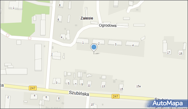 Zalesie, Ogrodowa, 12, mapa Zalesie