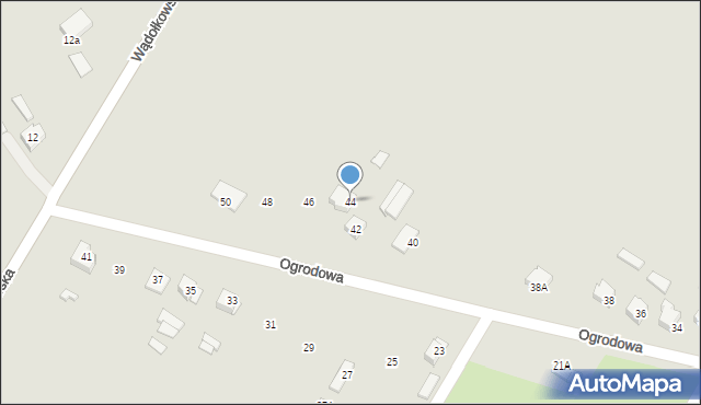 Zambrów, Ogrodowa, 44, mapa Zambrów