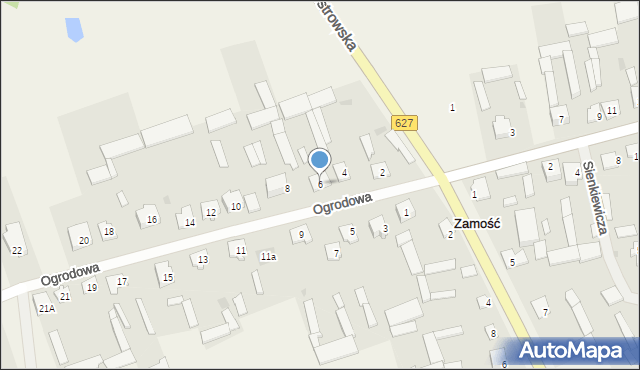 Zamość, Ogrodowa, 6, mapa Zamościa