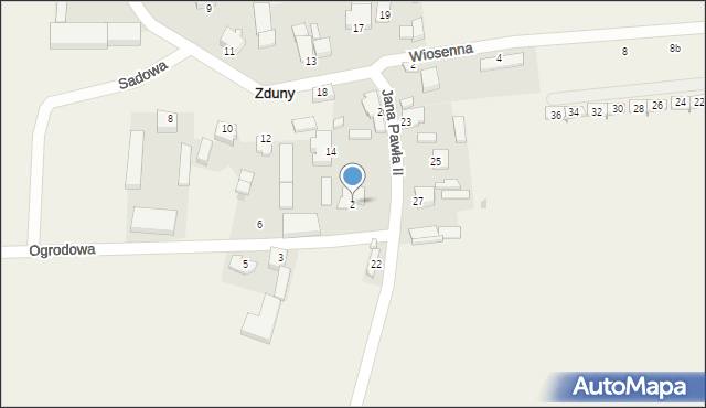 Zduny, Ogrodowa, 2, mapa Zduny