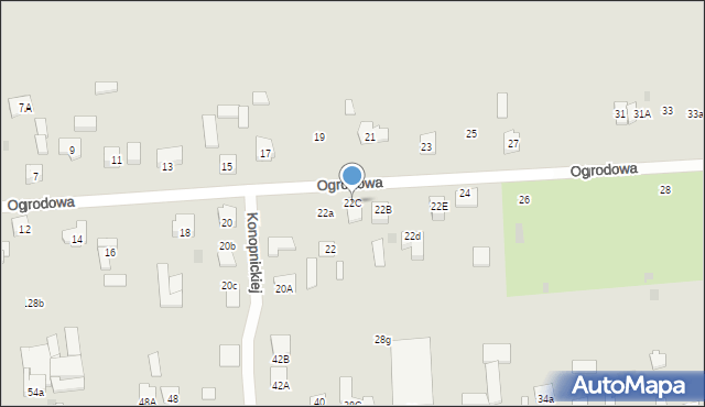 Żelechów, Ogrodowa, 22C, mapa Żelechów