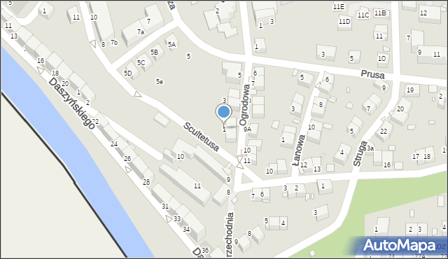 Zgorzelec, Ogrodowa, 1, mapa Zgorzelec