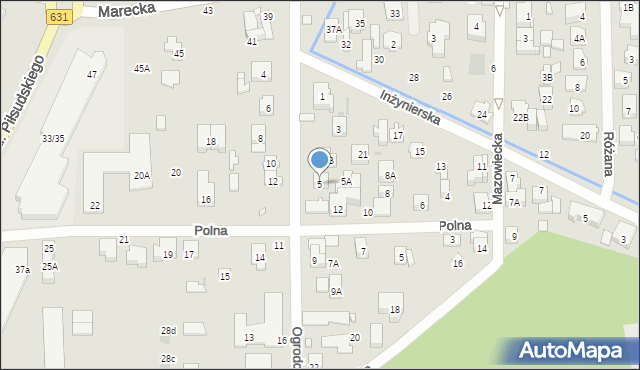 Zielonka, Ogrodowa, 5, mapa Zielonka