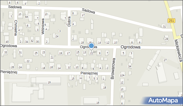 Żnin, Ogrodowa, 11, mapa Żnin