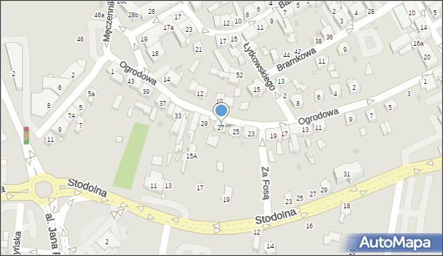 Żory, Ogrodowa, 27, mapa Żor