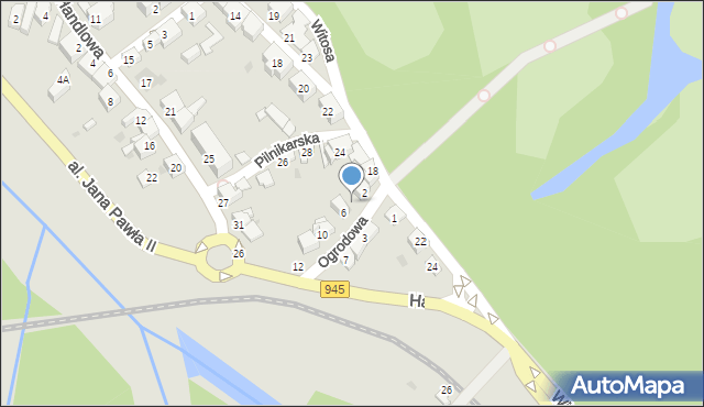 Żywiec, Ogrodowa, 4, mapa Żywiec