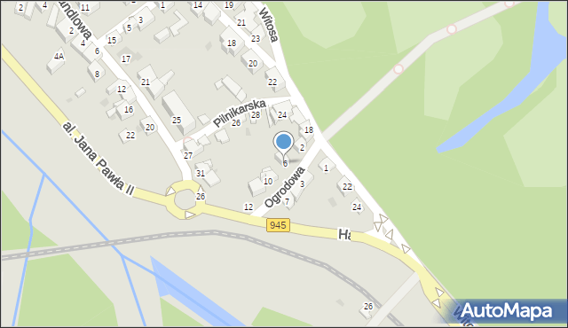 Żywiec, Ogrodowa, 6, mapa Żywiec