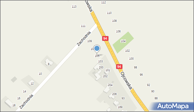 Bębło, Ojcowska, 105, mapa Bębło