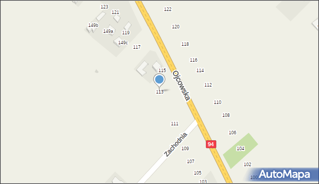 Bębło, Ojcowska, 113, mapa Bębło