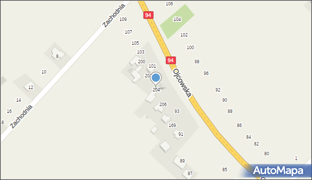 Bębło, Ojcowska, 204, mapa Bębło