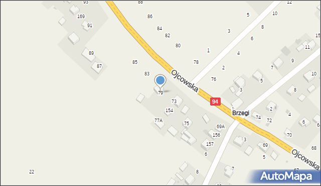 Bębło, Ojcowska, 79, mapa Bębło